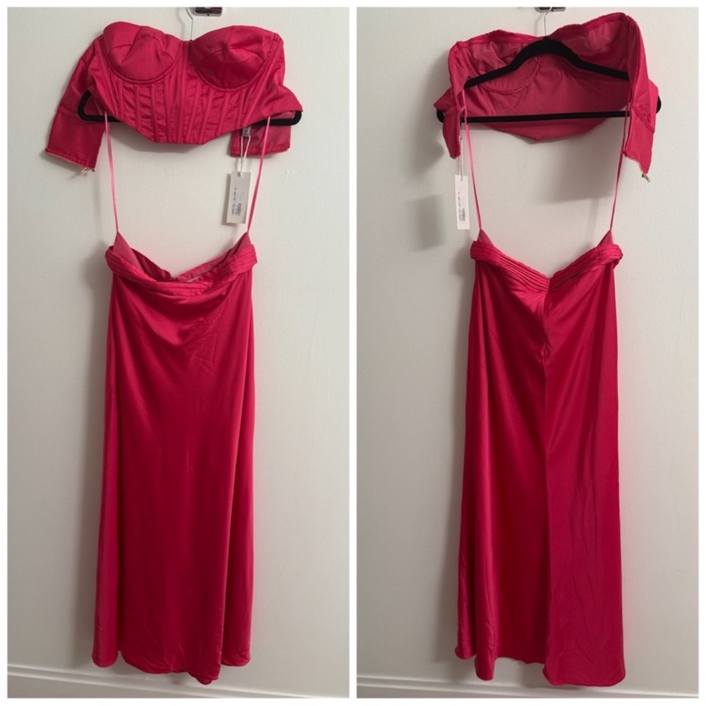 Elegant Pink Strapless Dress
